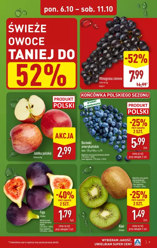 Aldi - gazetka promocyjna Świeże owoce, warzywa i kwiaty w super cenie! od poniedziałku 06.10 do soboty 11.10 - strona 3
