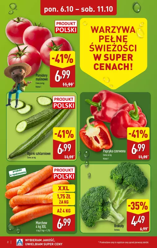Aldi - gazetka promocyjna Świeże owoce, warzywa i kwiaty w super cenie! od poniedziałku 06.10 do soboty 11.10 - strona 2