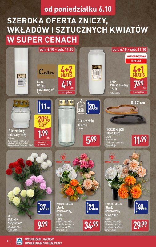 Aldi - gazetka promocyjna Światełko pamięci od poniedziałku 06.10 do soboty 11.10 - strona 2