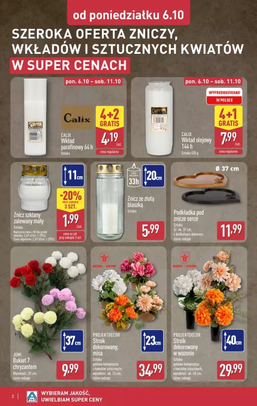 Aldi - gazetka promocyjna Światełko pamięci od poniedziałku 06.10 do soboty 11.10 - strona 2