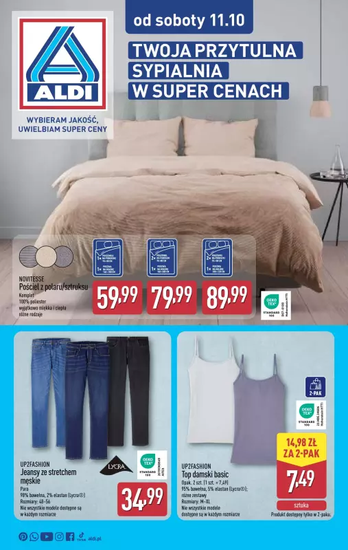 Aldi - gazetka promocyjna Przytulna sypialnia w super cenach! od soboty 11.10 do soboty 11.10