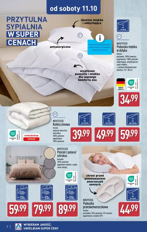 Aldi - gazetka promocyjna Przytulna sypialnia w super cenach! od soboty 11.10 do soboty 11.10 - strona 2
