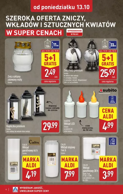 Aldi - gazetka promocyjna Aldi ma to coś! od poniedziałku 06.10 do soboty 11.10 - strona 4