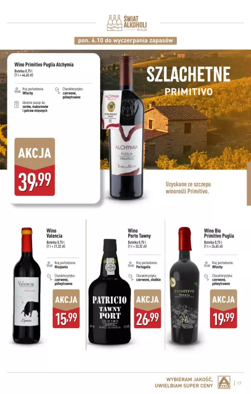 Aldi - gazetka promocyjna Gazetka alkoholowa od wtorku 07.10 do piątku 31.10 - strona 17