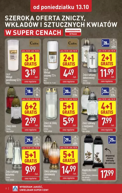 Aldi - gazetka promocyjna Światełko pamięci od poniedziałku 13.10 do soboty 18.10 - strona 2