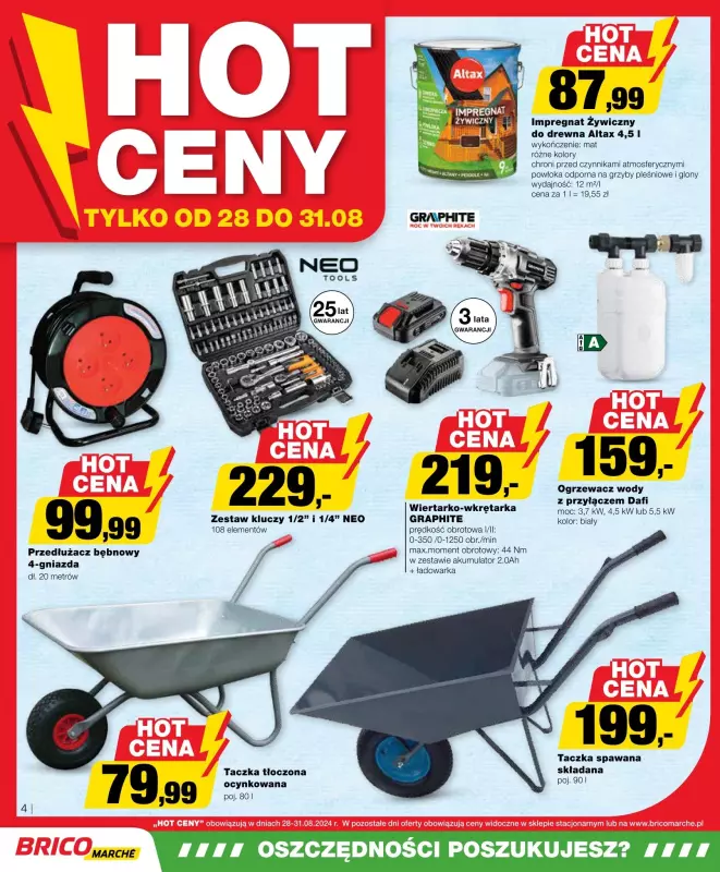 Bricomarche - gazetka promocyjna Hot Ceny od środy 28.08 do soboty 31.08