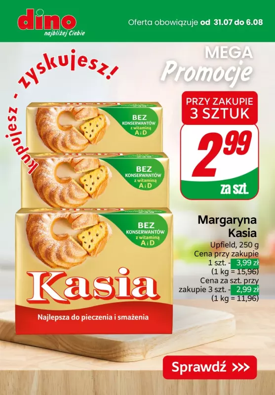 Dino - gazetka promocyjna MEGA promocje! od środy 31.07 do wtorku 06.08