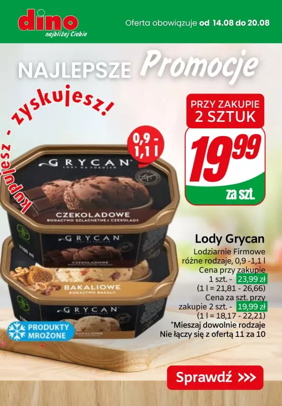 Dino - gazetka promocyjna Najlepsze PROMOCJE! od środy 14.08 do wtorku 20.08