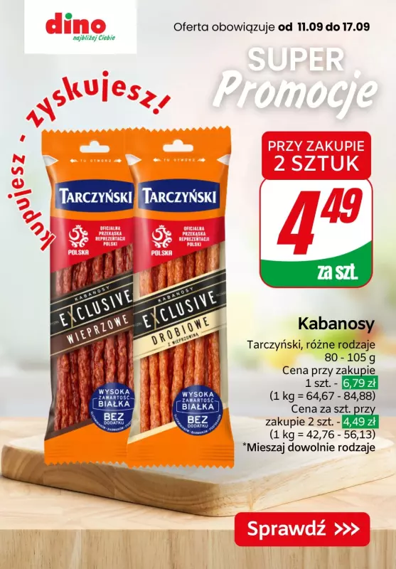 Dino - gazetka promocyjna Super Promocje! od środy 11.09 do wtorku 17.09