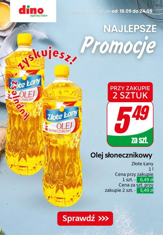 Dino - gazetka promocyjna Najlepsze PROMOCJE! od środy 18.09 do wtorku 24.09