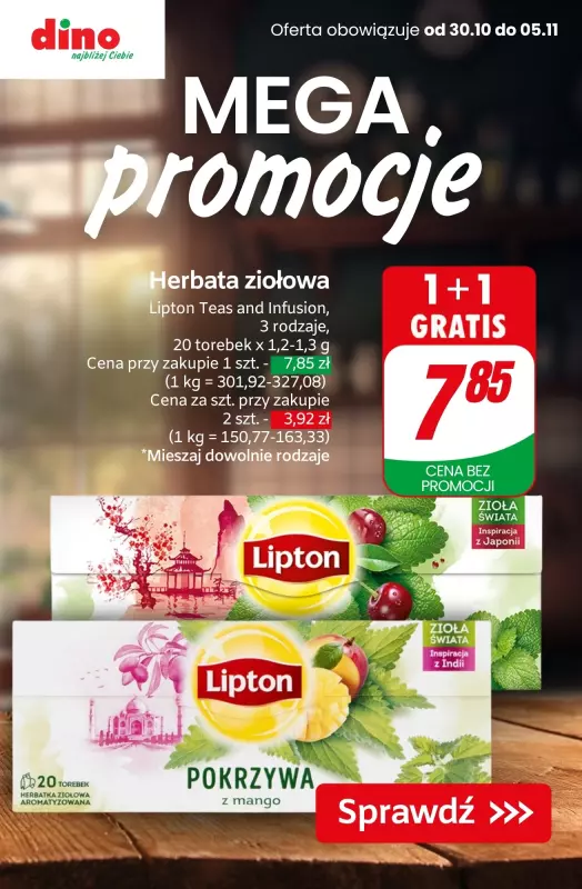 Dino - gazetka promocyjna MEGA promocje! od środy 30.10 do wtorku 05.11