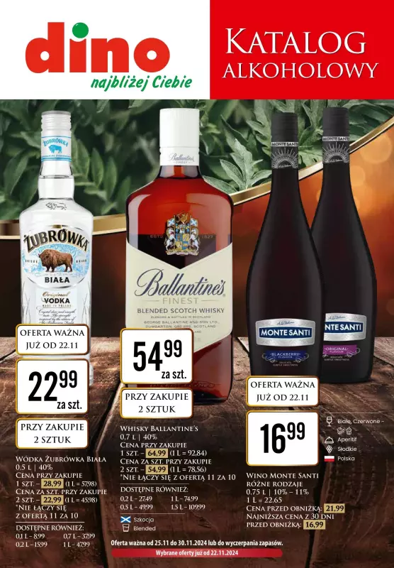 Dino - gazetka promocyjna Katalog alkoholowy  do poniedziałku 30.12