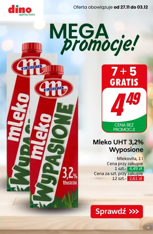 Dino - gazetka promocyjna MEGA promocje! od środy 27.11 do wtorku 03.12