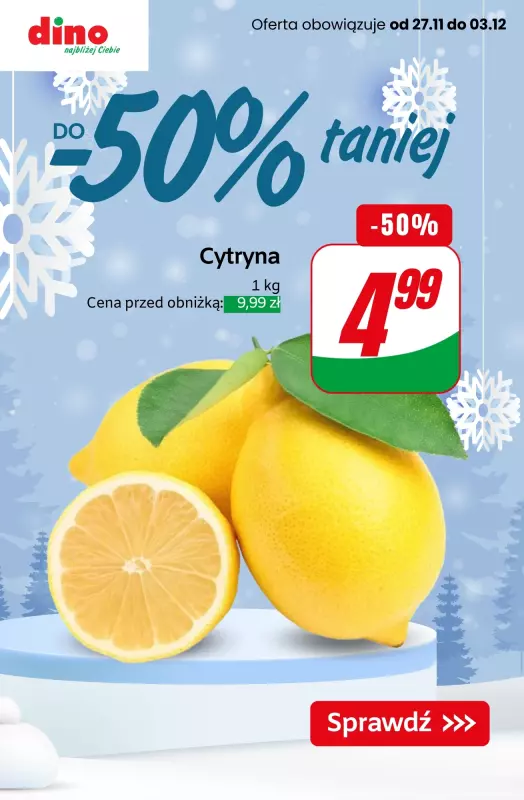 Dino - gazetka promocyjna Produkty nawet do -50% TANIEJ od czwartku 28.11 do wtorku 03.12