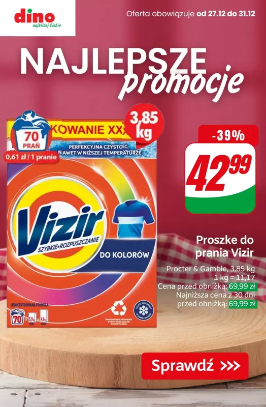 Dino - gazetka promocyjna Najlepsze PROMOCJE od piątku 27.12 do wtorku 31.12