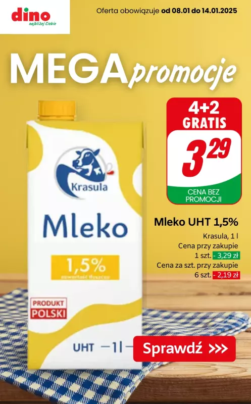 Dino - gazetka promocyjna MEGA promocje! od środy 08.01 do wtorku 14.01