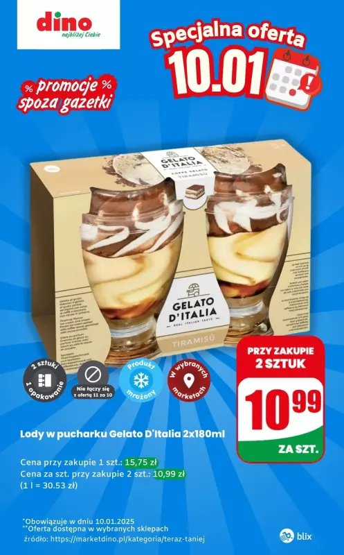 Dino - gazetka promocyjna Lody - oferta na 10.01 | Promocje spoza gazetki od piątku 10.01 do piątku 10.01