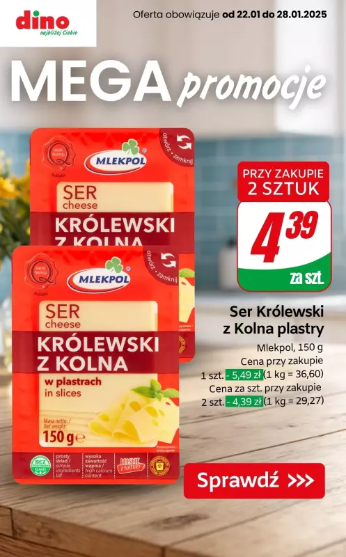 Dino - gazetka promocyjna MEGA promocje! od środy 22.01 do wtorku 28.01