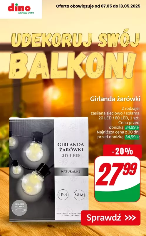 Dino - gazetka promocyjna Udekoruj swój balkon! od czwartku 08.05 do wtorku 13.05