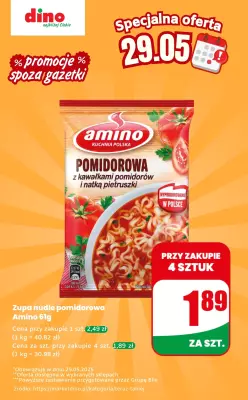 Dino - gazetka promocyjna Zupa nudle - oferta na 29.05 | Promocje spoza gazetki od czwartku 29.05 do czwartku 29.05