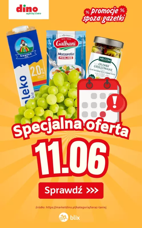 Dino - gazetka promocyjna Specjalna oferta na 11.06.2025 - promocje spoza gazetki od środy 11.06 do środy 11.06