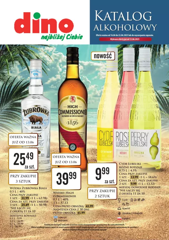 Dino - gazetka promocyjna Katalog alkoholowy od poniedziałku 16.06 do niedzieli 22.06