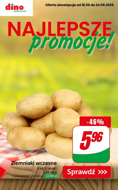 Dino - gazetka promocyjna Najlepsze PROMOCJE od środy 18.06 do wtorku 24.06
