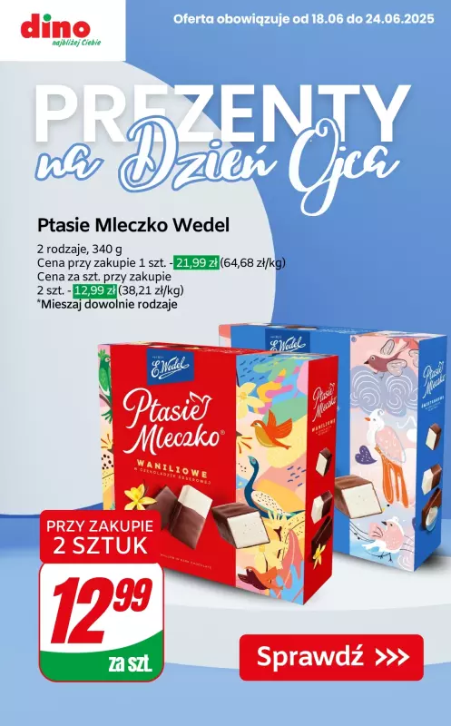 Dino - gazetka promocyjna Prezenty na Dzień Ojca SUPER CENY! od czwartku 19.06 do wtorku 24.06