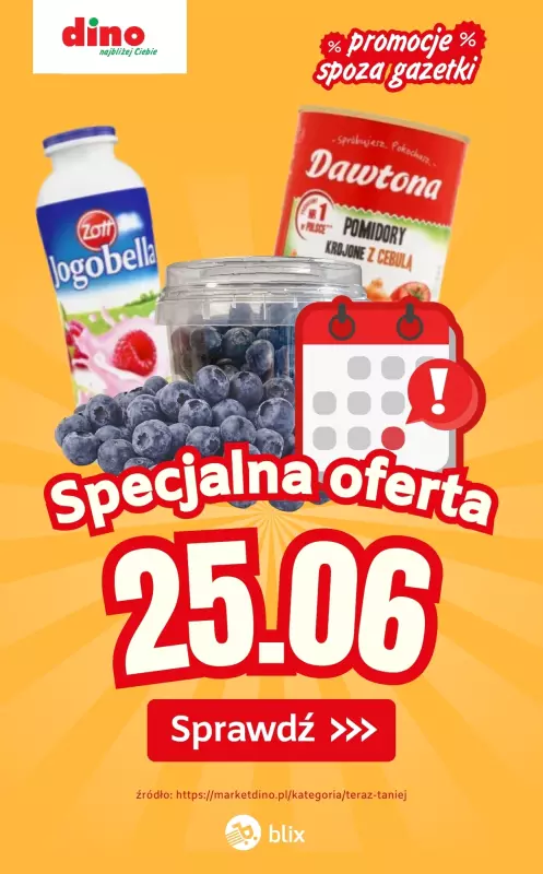 Dino - gazetka promocyjna Specjalna oferta na 25.06.2025 - promocje spoza gazetki od środy 25.06 do środy 25.06