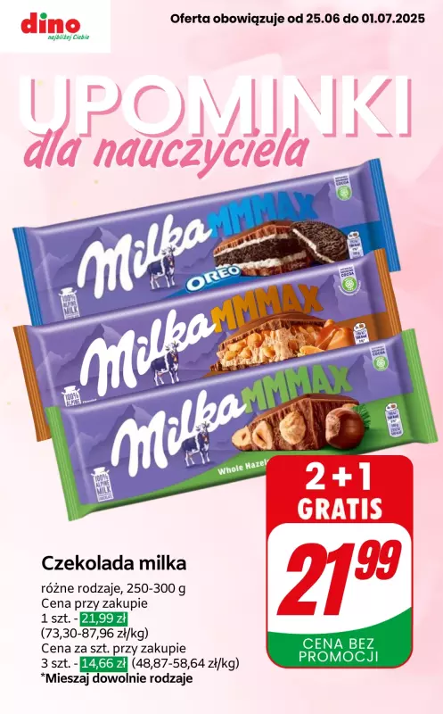 Dino - gazetka promocyjna Upominki dla nauczyciela od środy 25.06 do wtorku 01.07