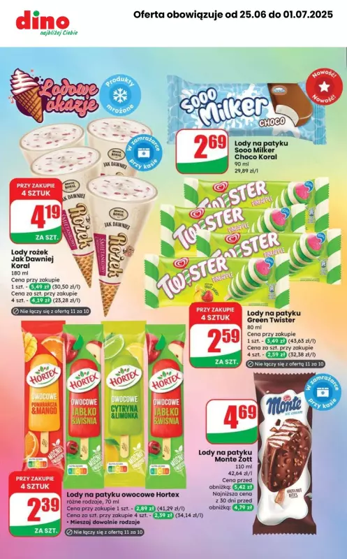 Dino - gazetka promocyjna Promocje na LODY od piątku 27.06 do wtorku 01.07 - strona 3