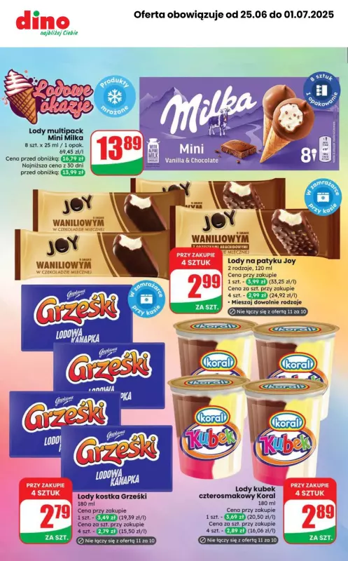 Dino - gazetka promocyjna Promocje na LODY od piątku 27.06 do wtorku 01.07 - strona 4