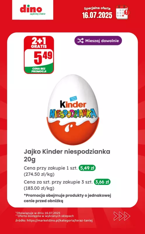 Dino - gazetka promocyjna Specjalna oferta na 16.07.2025 - promocje spoza gazetki od środy 16.07 do środy 16.07 - strona 5