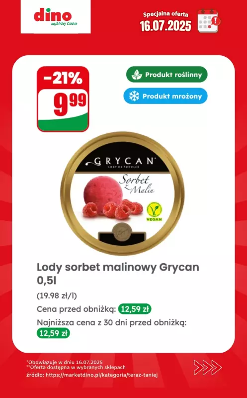 Dino - gazetka promocyjna Specjalna oferta na 16.07.2025 - promocje spoza gazetki od środy 16.07 do środy 16.07 - strona 9