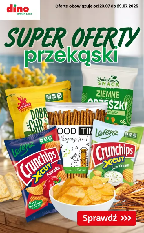 Dino - gazetka promocyjna SUPER OFERTY na przekąski! od czwartku 24.07 do wtorku 29.07