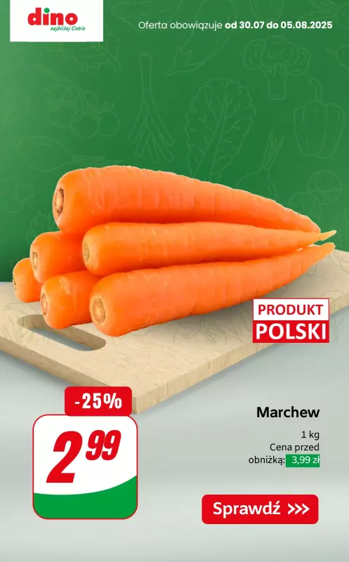 Dino - gazetka promocyjna Warzywa i owoce SUPER PROMOCJE od czwartku 31.07 do wtorku 05.08 - strona 2