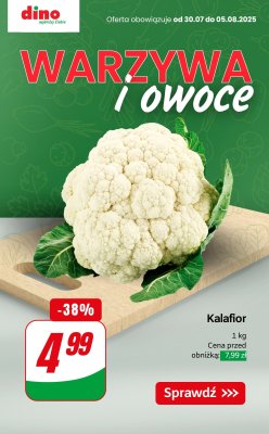 Dino - gazetka promocyjna Warzywa i owoce SUPER PROMOCJE od czwartku 31.07 do wtorku 05.08