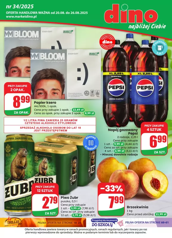 Dino - gazetka promocyjna Gazetka od środy 20.08 do wtorku 26.08