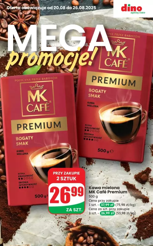 Dino - gazetka promocyjna MEGA promocje! od środy 20.08 do wtorku 26.08