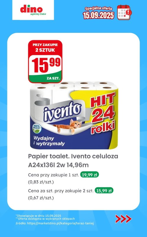 Dino - gazetka promocyjna Specjalna oferta na 15.09.2025 - promocje spoza gazetki od poniedziałku 15.09 do poniedziałku 15.09 - strona 9