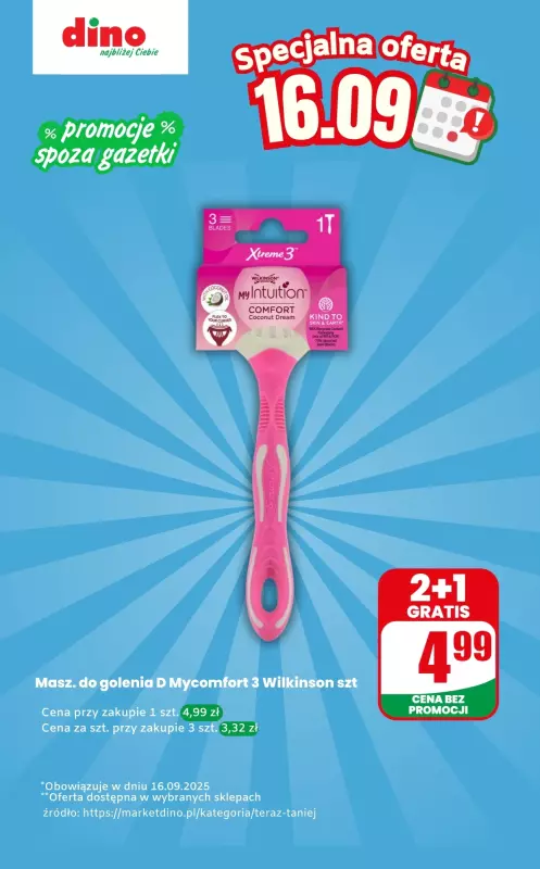 Dino - gazetka promocyjna Maszynka do golenia - oferta na 16.09 | Promocje spoza gazetki  