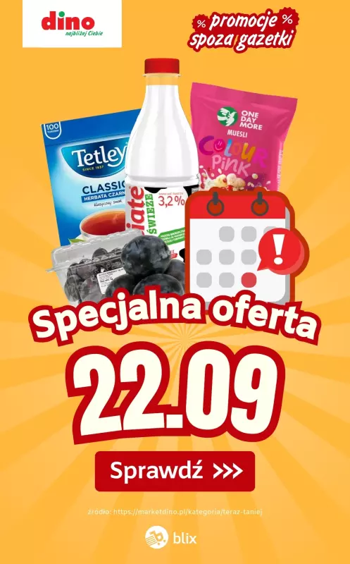 Dino - gazetka promocyjna Specjalna oferta na 22.09.2025 - promocje spoza gazetki od poniedziałku 22.09 do poniedziałku 22.09