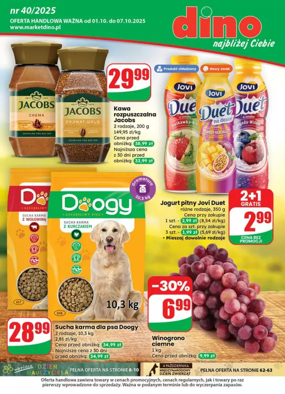 Dino - gazetka promocyjna Gazetka od środy 01.10 do wtorku 07.10