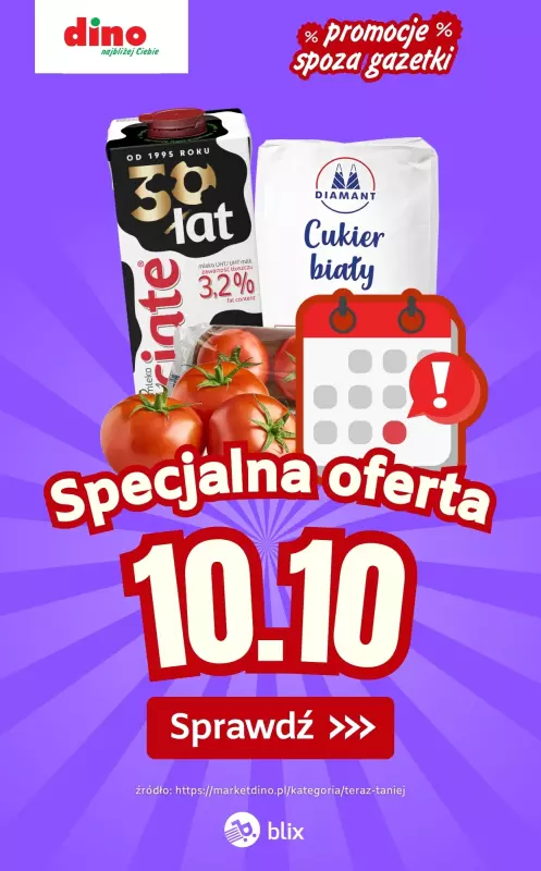 Dino - gazetka promocyjna Specjalna oferta na 10.10.2025 - promocje spoza gazetki od piątku 10.10 do piątku 10.10