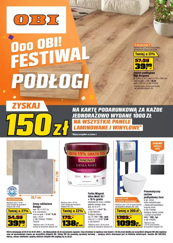 OBI - gazetka promocyjna Gazetka od czwartku 02.01 do wtorku 28.01