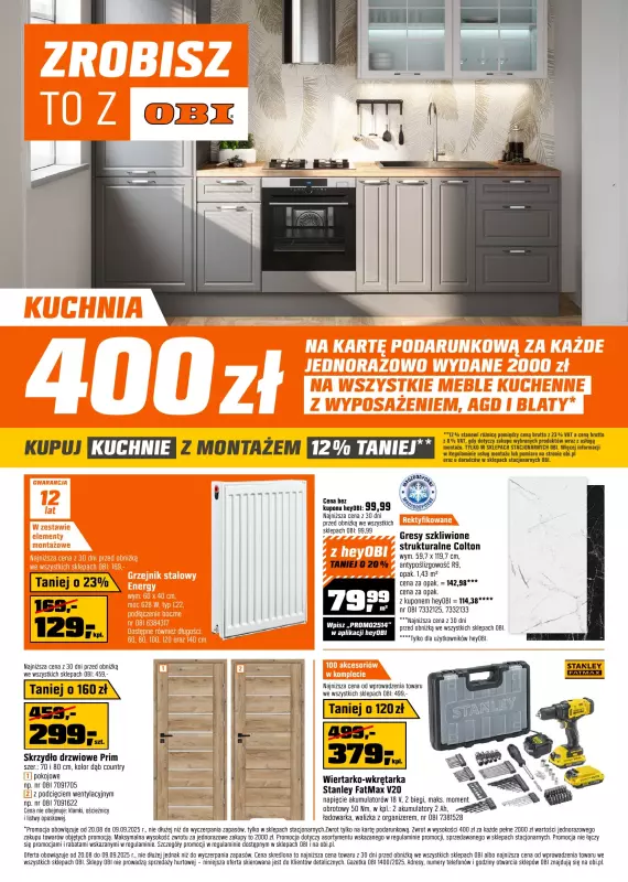 OBI - gazetka promocyjna Gazetka od środy 20.08 do wtorku 09.09