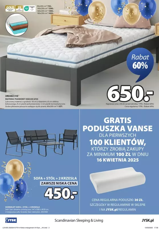 Jysk - gazetka promocyjna KIELCE: Wielkie Otwarcie JYSK! Już 16.04! od środy 16.04 do czwartku 24.04 - strona 2