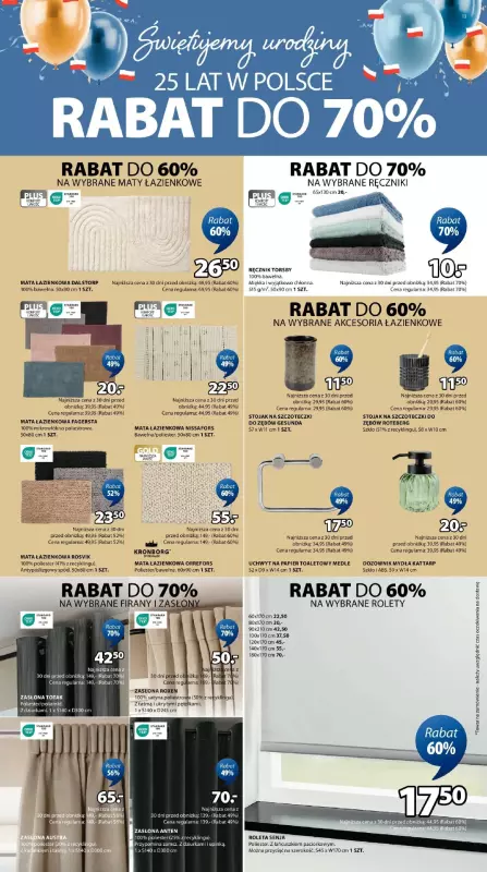 Jysk - gazetka promocyjna Świętujemy urodziny. Rabat do 70% od środy 14.05 do wtorku 20.05 - strona 13