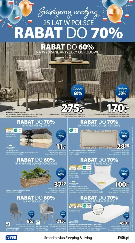 Jysk - gazetka promocyjna Świętujemy urodziny. Rabat do 70% od środy 14.05 do wtorku 20.05 - strona 16