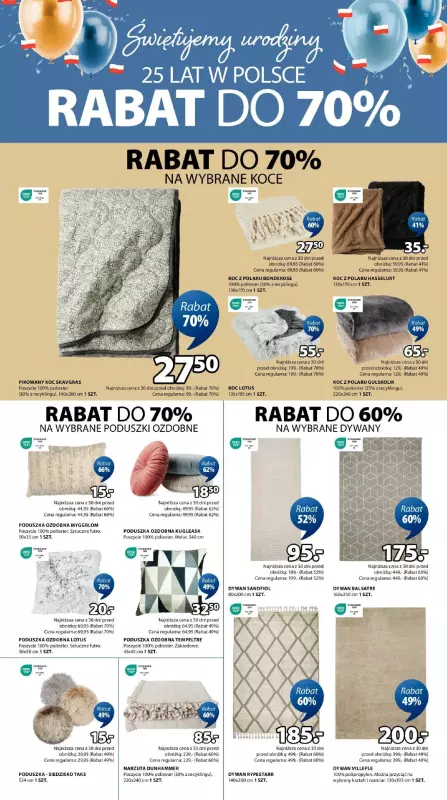 Jysk - gazetka promocyjna Świętujemy urodziny. Rabat do 70% od środy 14.05 do wtorku 20.05 - strona 15